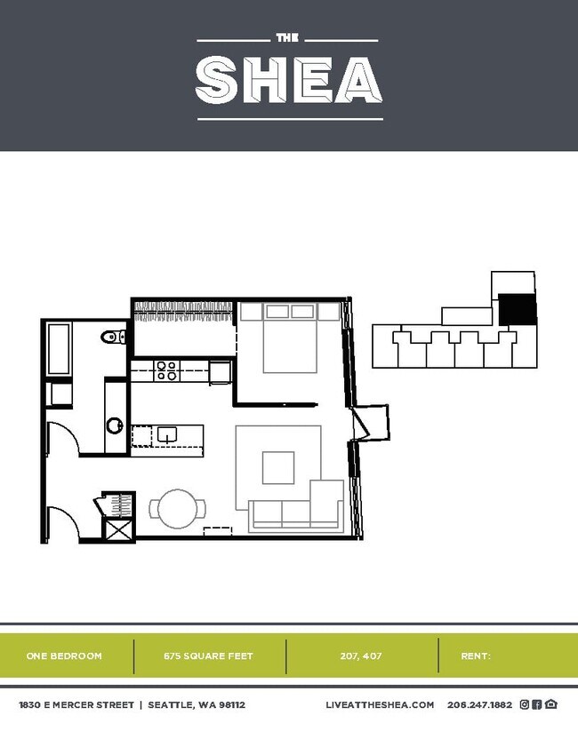 1 Bedroom floor plan